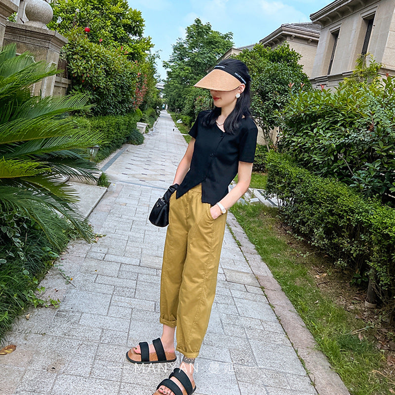 Irregular Slit T-shirt