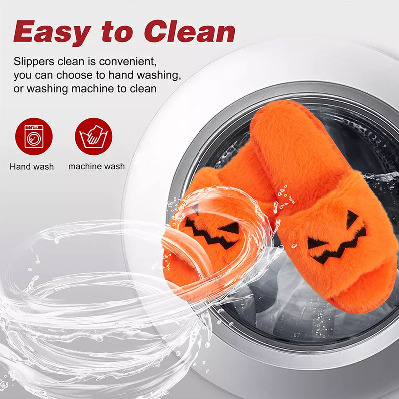 Halloween Pumpkin Lantern Plush Slippers
