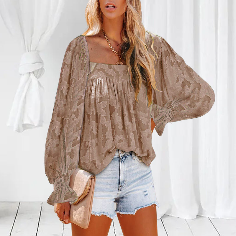 Womens Long Sleeve Tops Square Neck