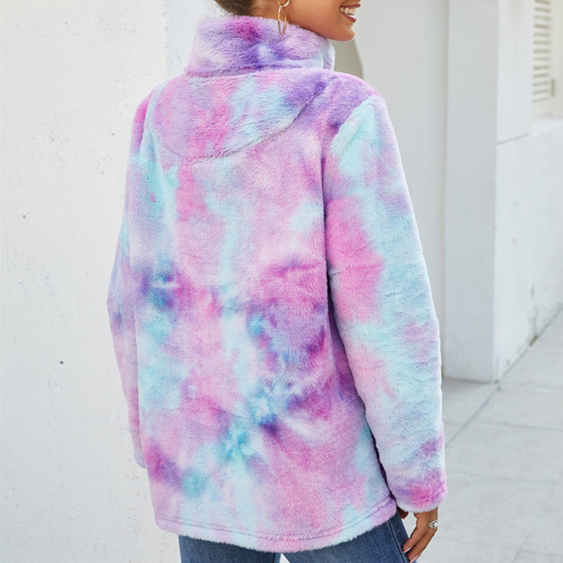 Rainbow Gradient Plush Jacket