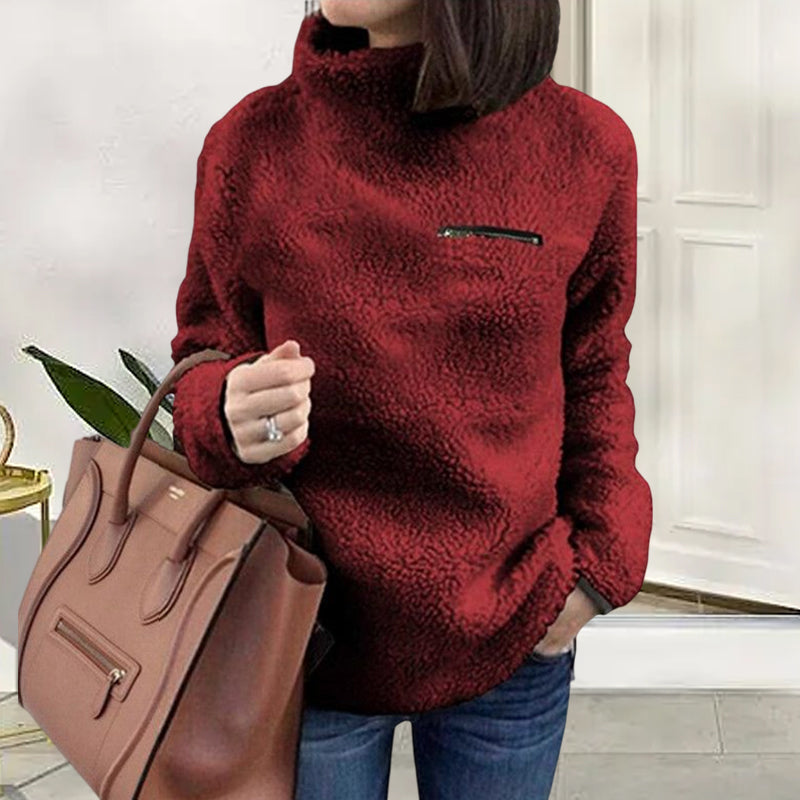 Zip Turtleneck Thermal Sweater