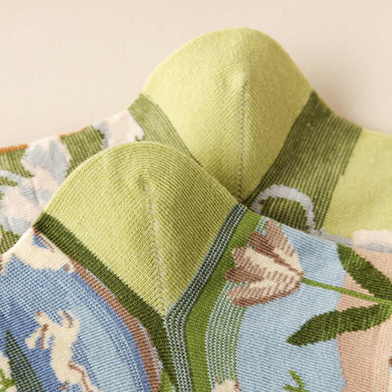 Oil Painting Style Abstract Style Socks