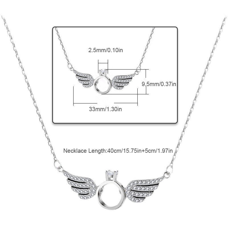Shiny Necklace with Angel Wings