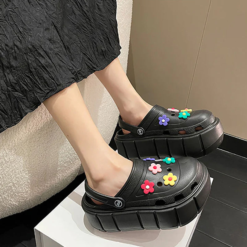 Women Platform Clogs Chunky Wedges Sandals