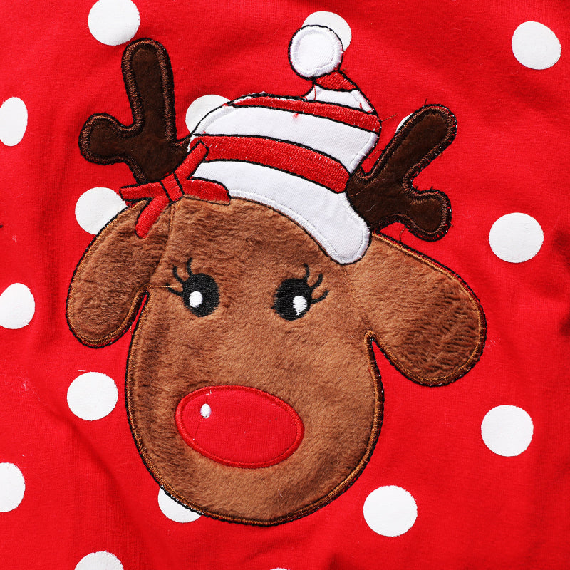 Reindeer Pattern Baby Outing Romper