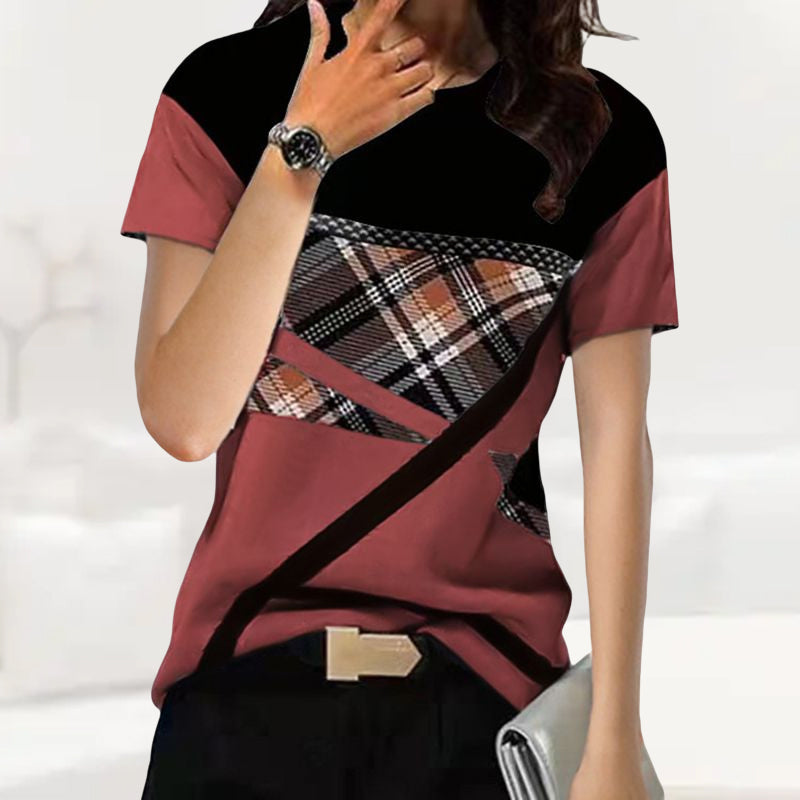 Round Neck Printed Short Sleeve T-Shirt