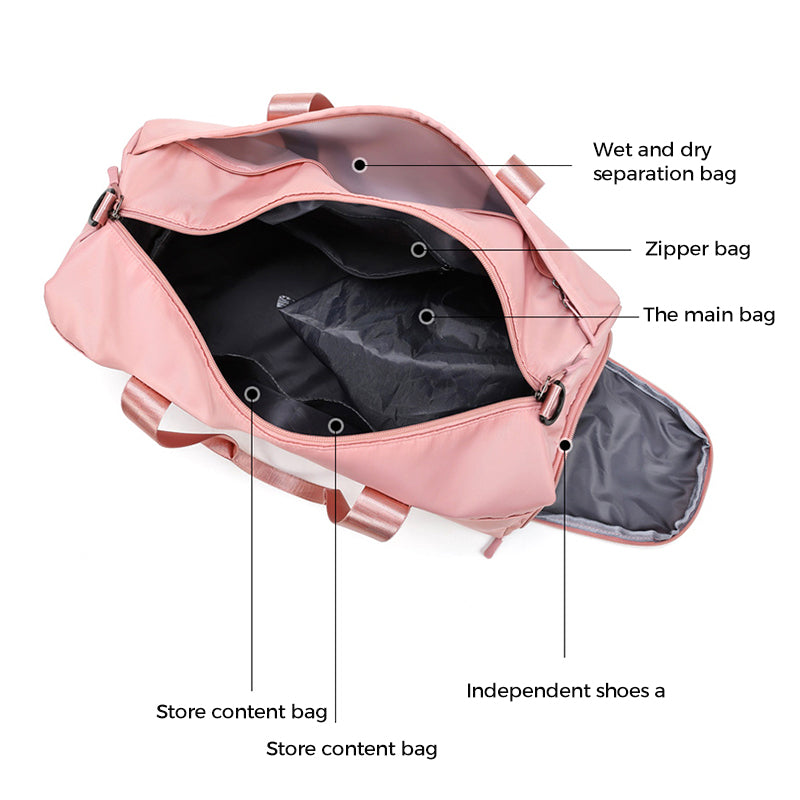 Nylon Pink Fitness Bag