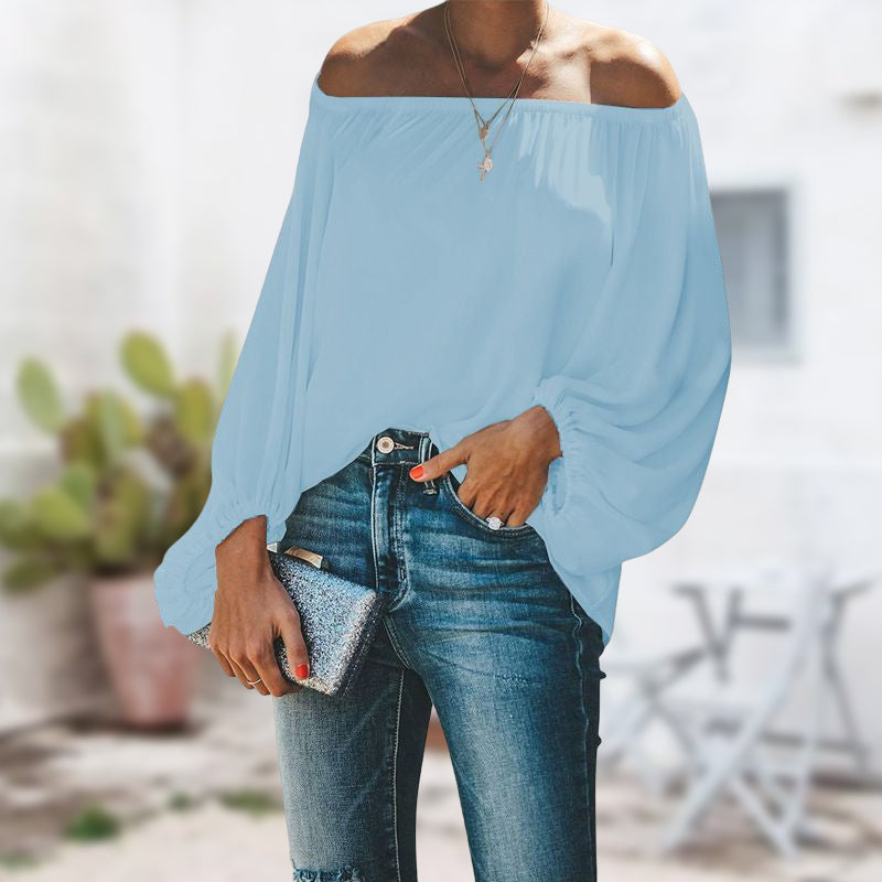 Women's Blouse Patchwork Cold Shoulder