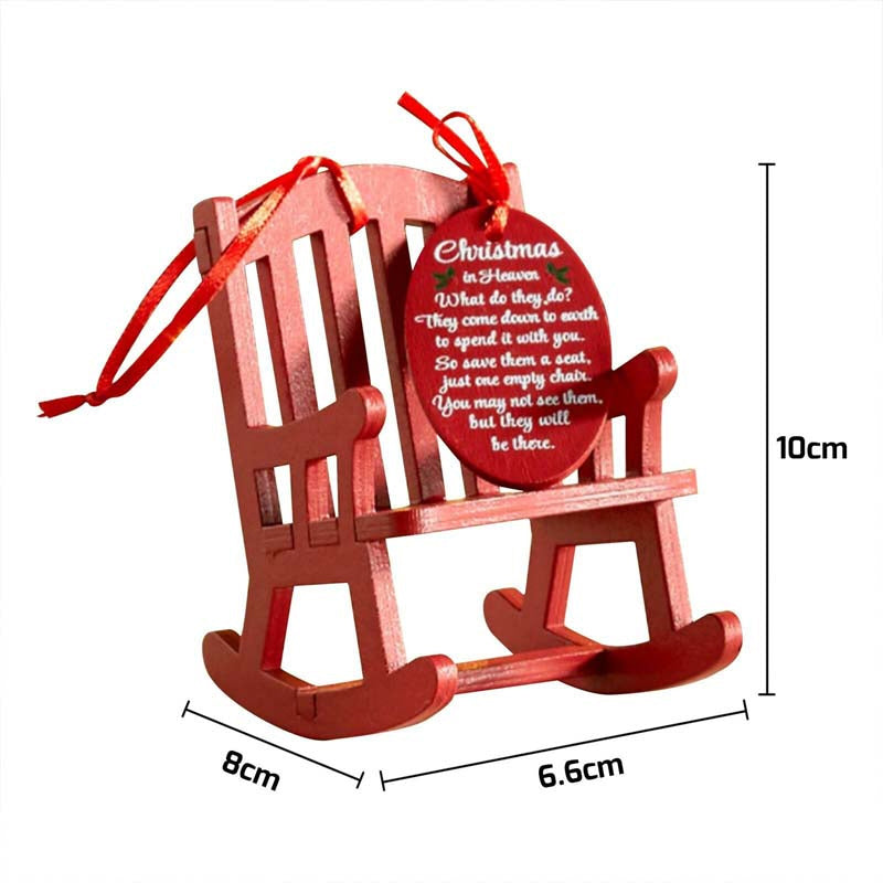 Christmas Wooden Craft Small Rocking Chair Ornament