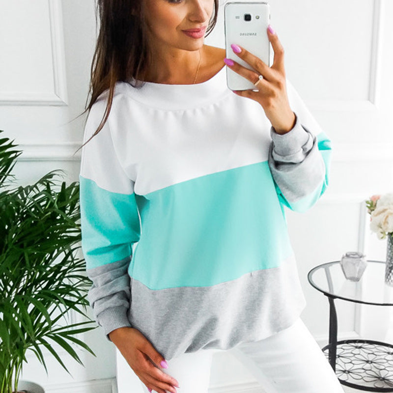Contrast Panel Crew Neck Sweatshirt