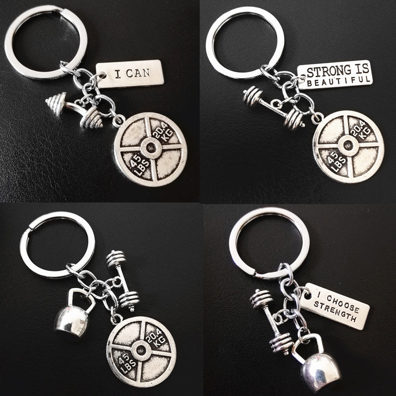 Dumbbell Keychain
