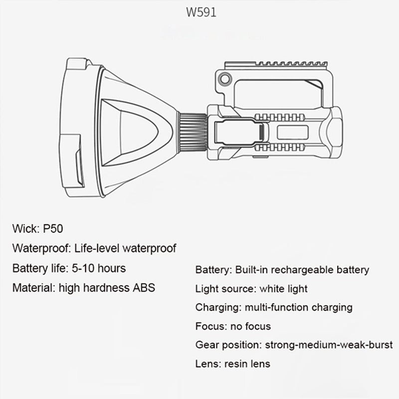 Rechargeable Handheld Spotlight Flashlight