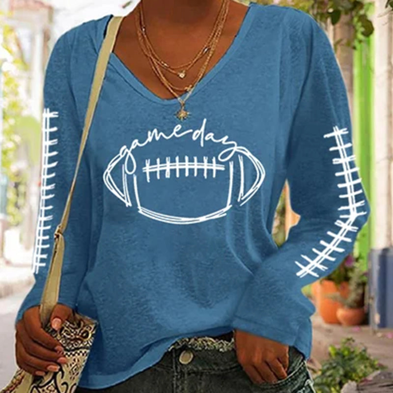 Women's Gameday Football Lover Casual Long-Sleeve T-Shirt