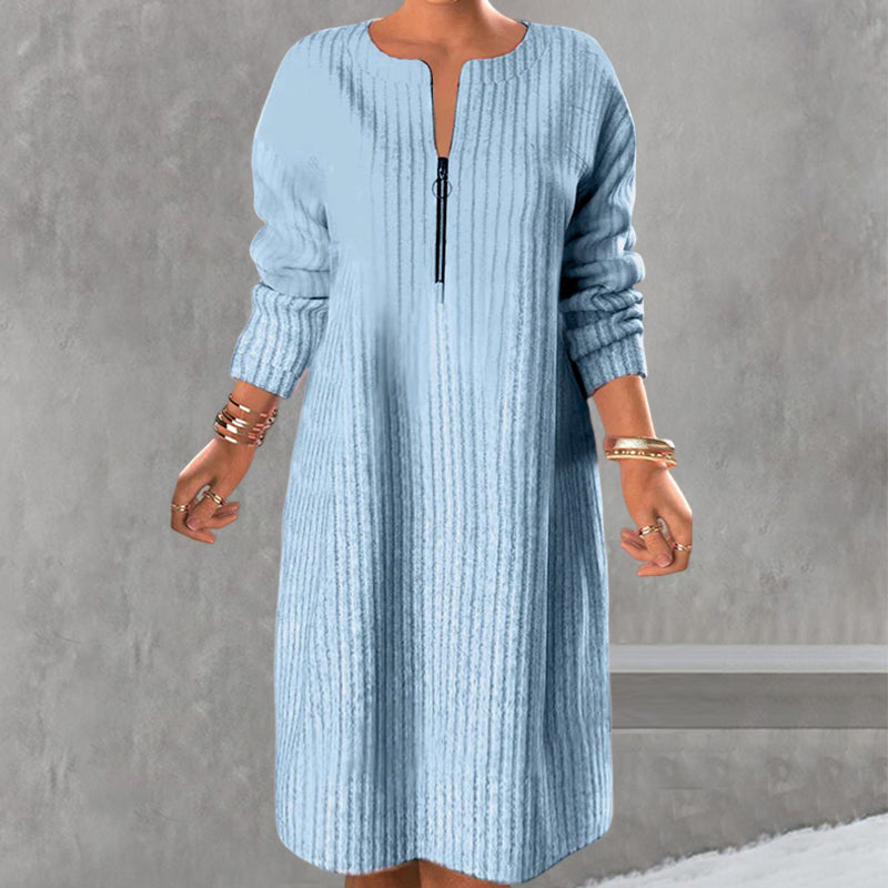 Unicolor Dress with Zipper