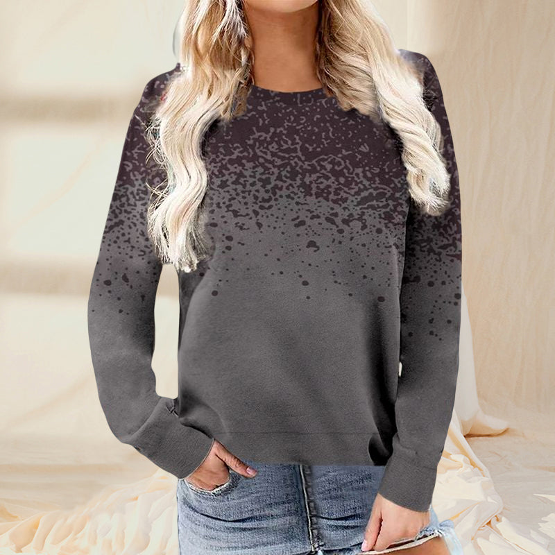 Crewneck Ink-dot Print Sweatshirt