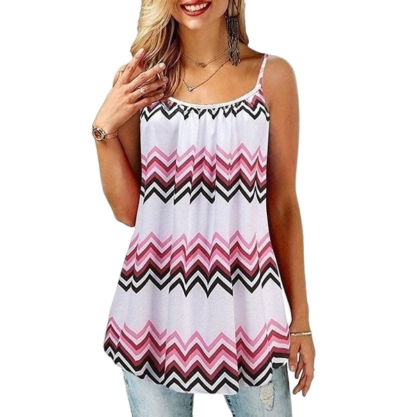 Summer Women's Printed Loose Plus Size Camisole Top