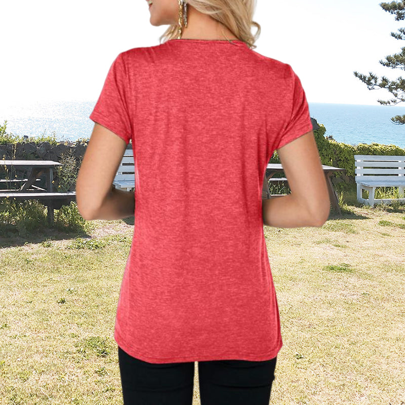 Slim Fit Lace V-Neck T-Shirt