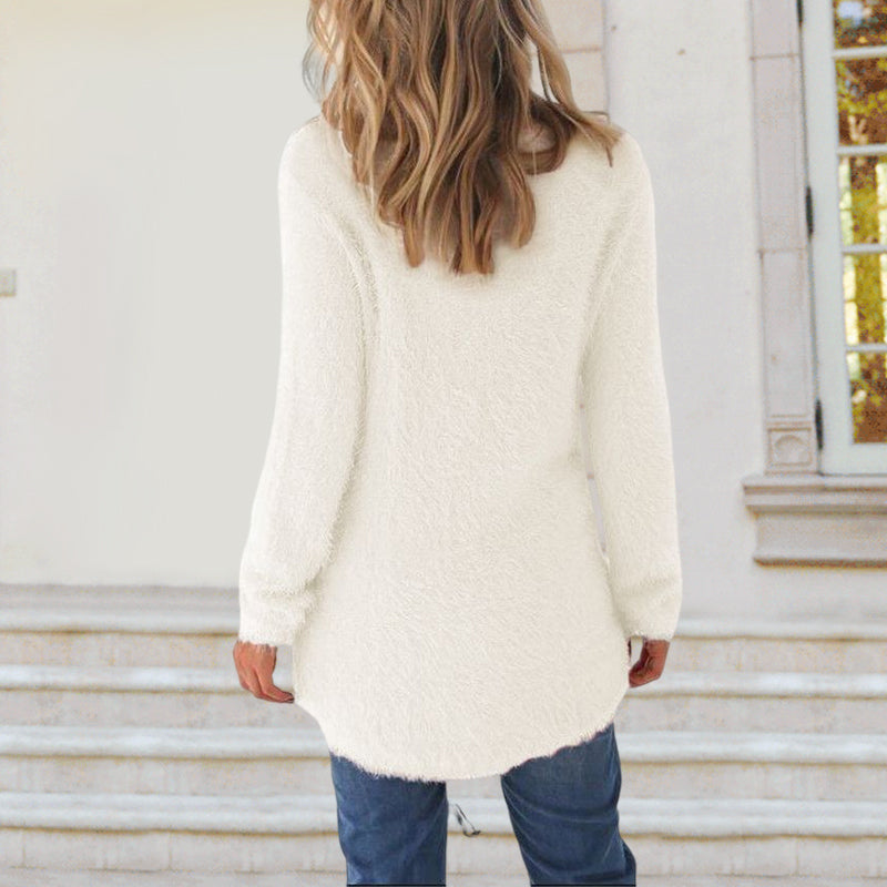 Solid Color Plush Sweater