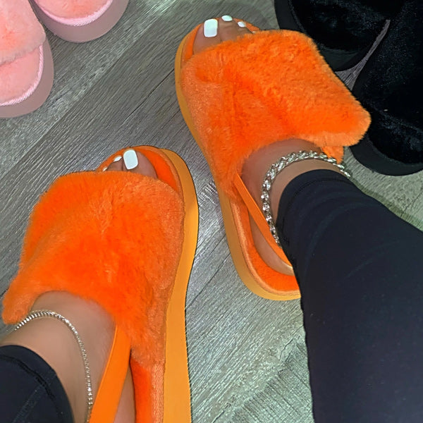 Thick Bottom Fur Slippers