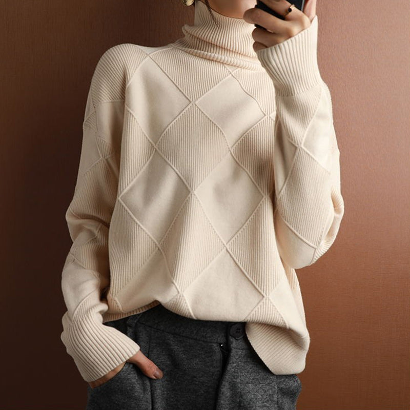 Turtleneck Cashmere Loose Cardigan