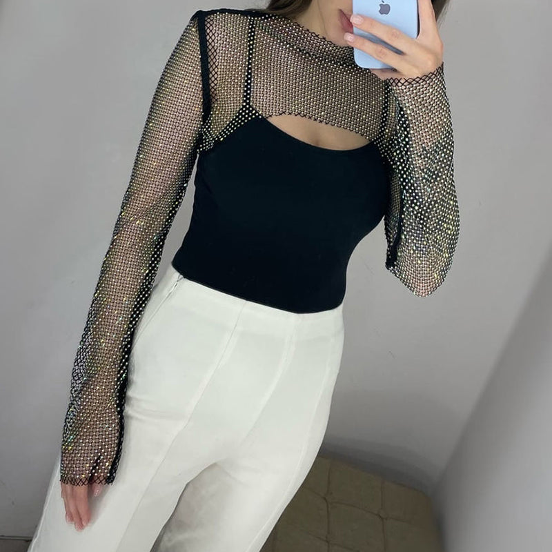 Mesh Diamond Sun Protection Cape Top