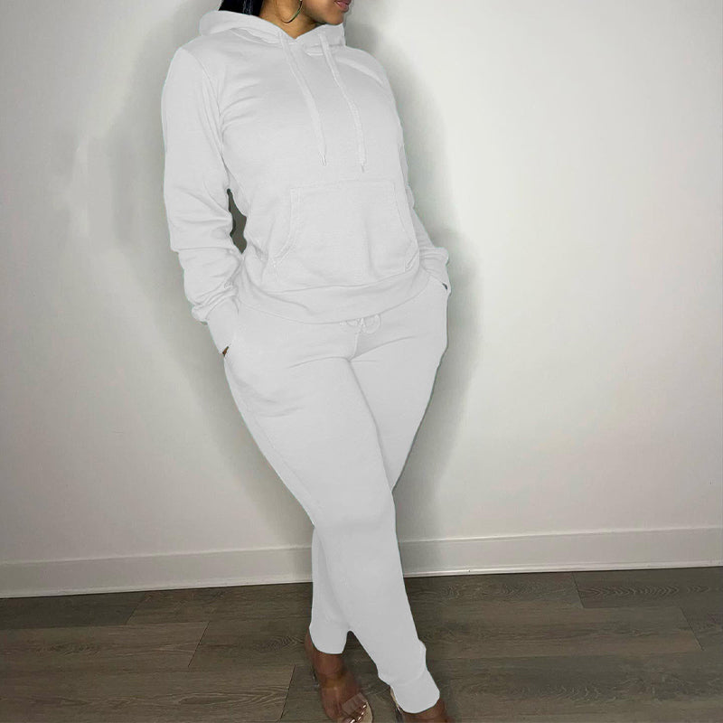 Casual Drawstring Pantsuits Two-piece Set