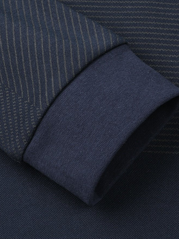 Men's Geometric Print Long Sleeve Lapel Polo Shirt