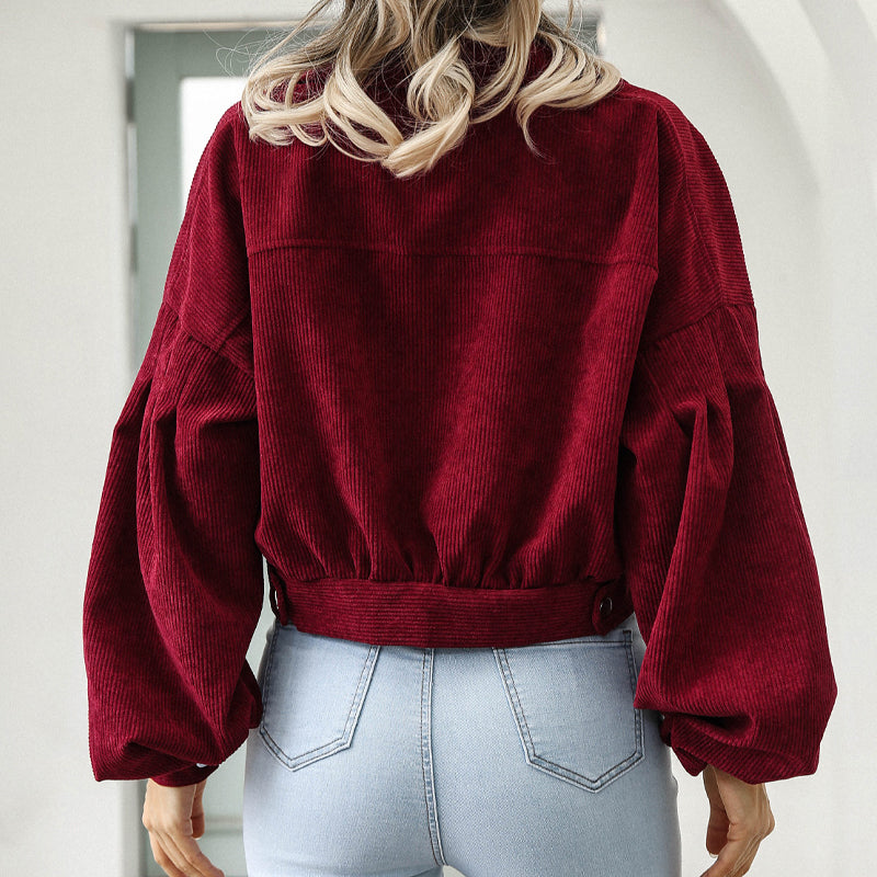 Corduroy Jacket with Lantern Sleeves