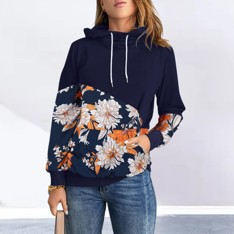 High Neck Fashion Hooded Long Sleeve Sweatshirt
