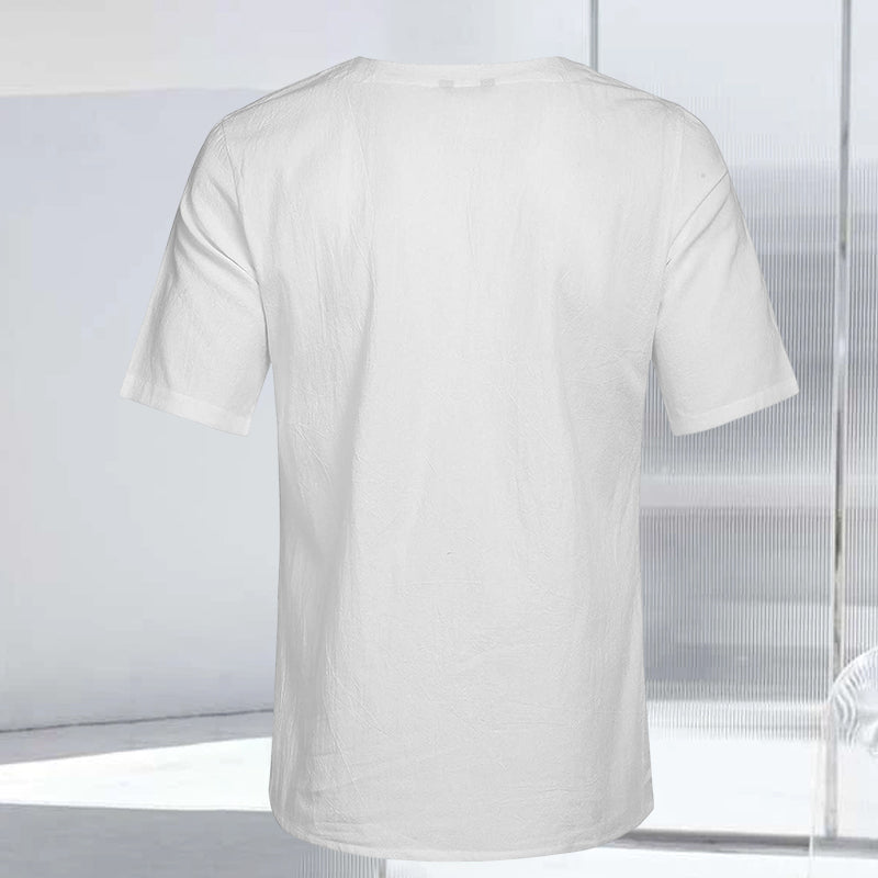 Cotton and Linen Lace-up Shirt