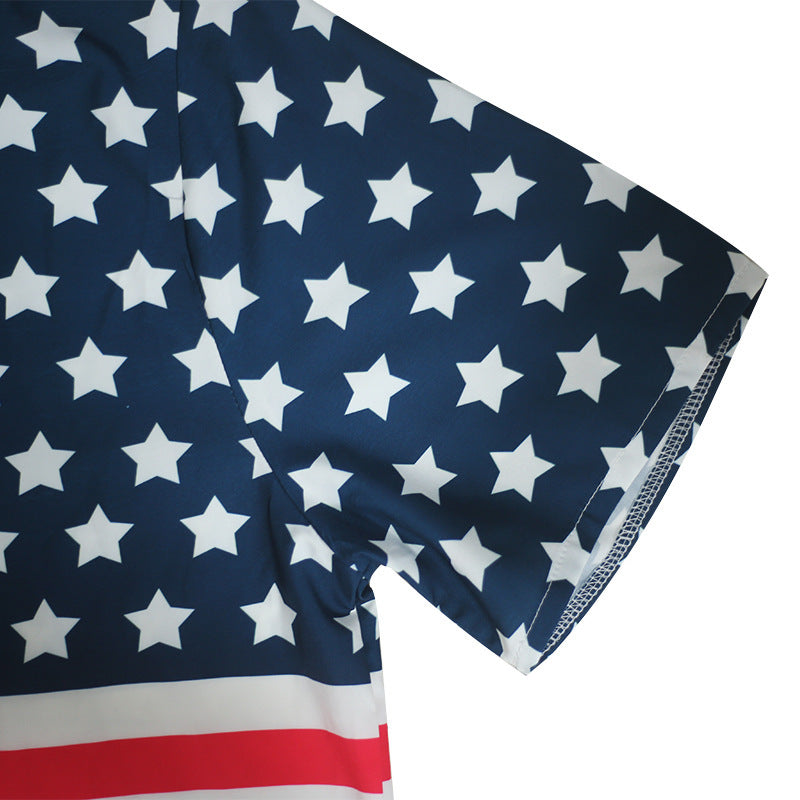 Men's American Patriotic Flag Polo Shirt