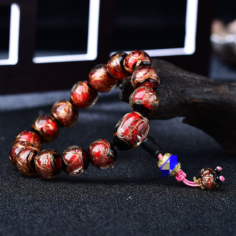 Incense Grey Glazed Beads Bracelet