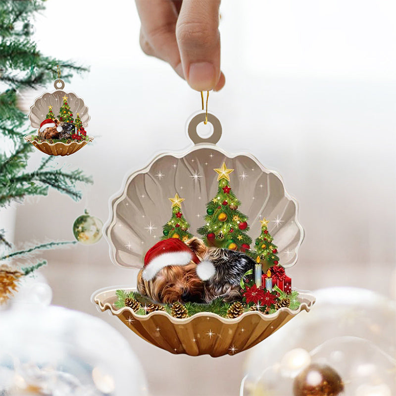 French Bulldog-Sleeping Pearl in Christmas Two Sided Ornament