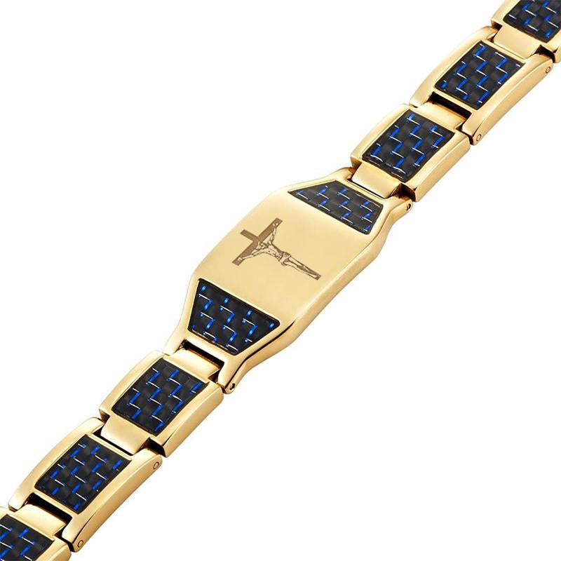 Carbon Fiber Magnet Titanium Steel Bracelet
