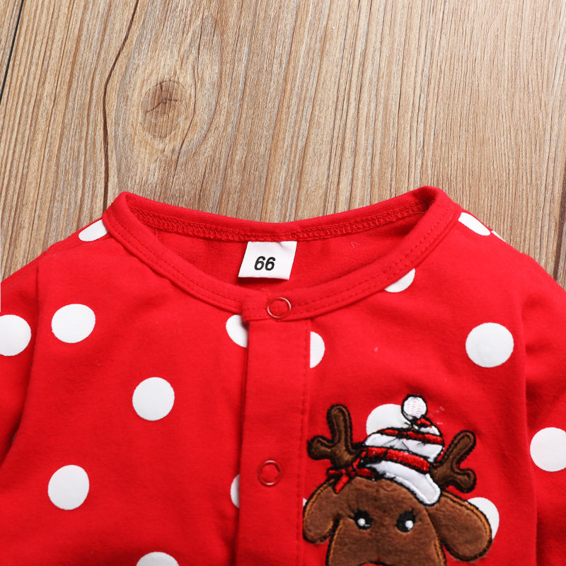 Reindeer Pattern Baby Outing Romper