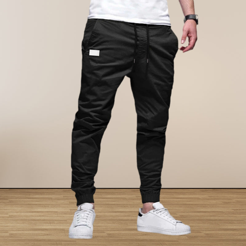 Solid Color Drawstring Casual Pants