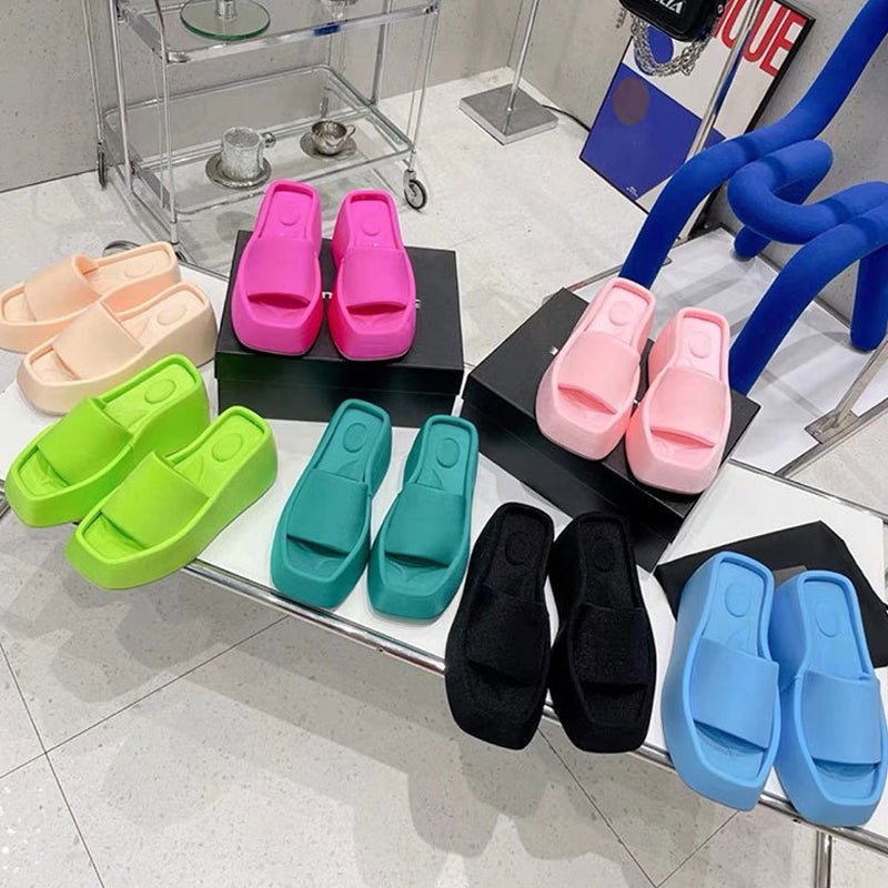Square toe luxury PU sandals