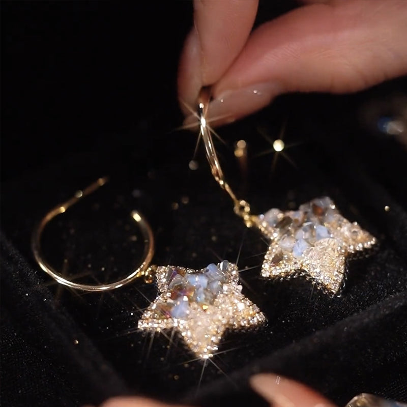 Sparkling Crystal Star Earrings