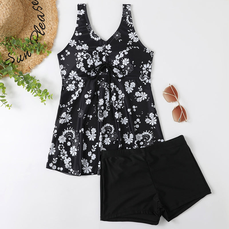 Two-piece Solid Print Swimsuit