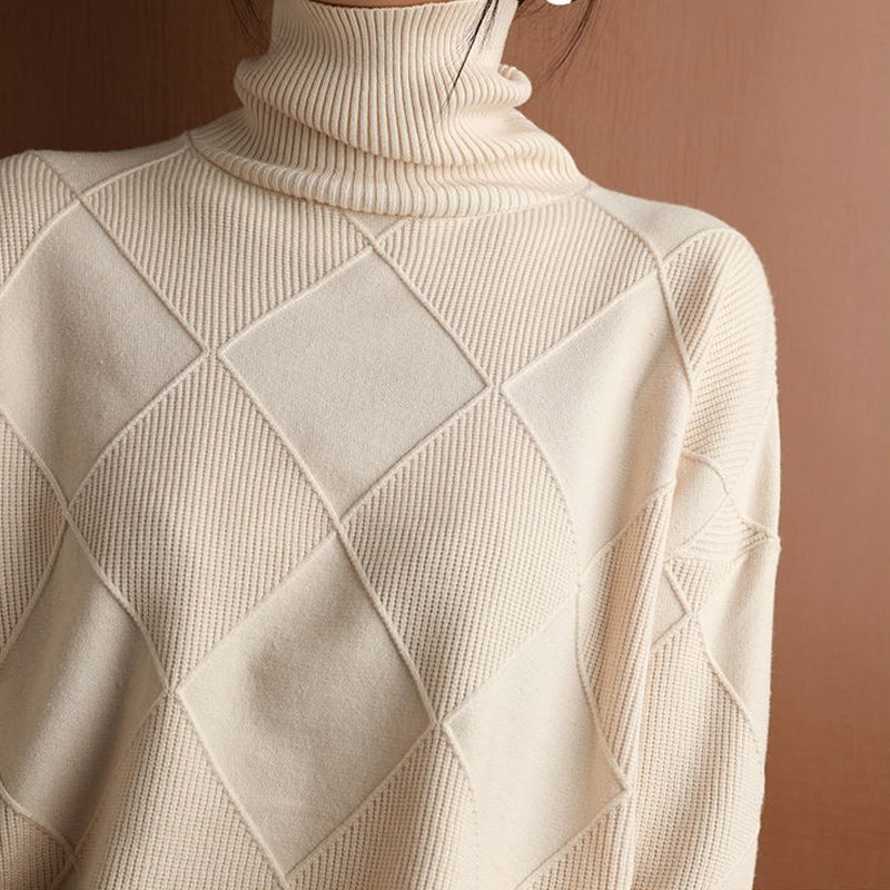 Turtleneck Cashmere Loose Cardigan