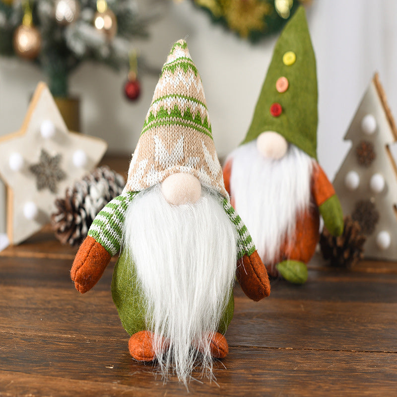 Christmas Green Faceless Old Man Elf Figurine