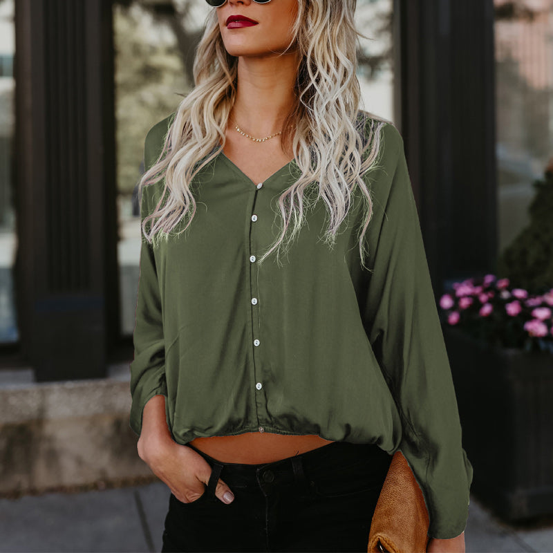 Cotton Button Long Sleeve T-Shirt