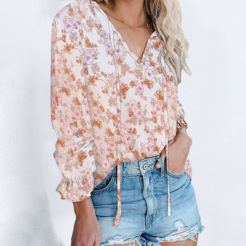 Bohemian Long Sleeve Chiffon Shirt