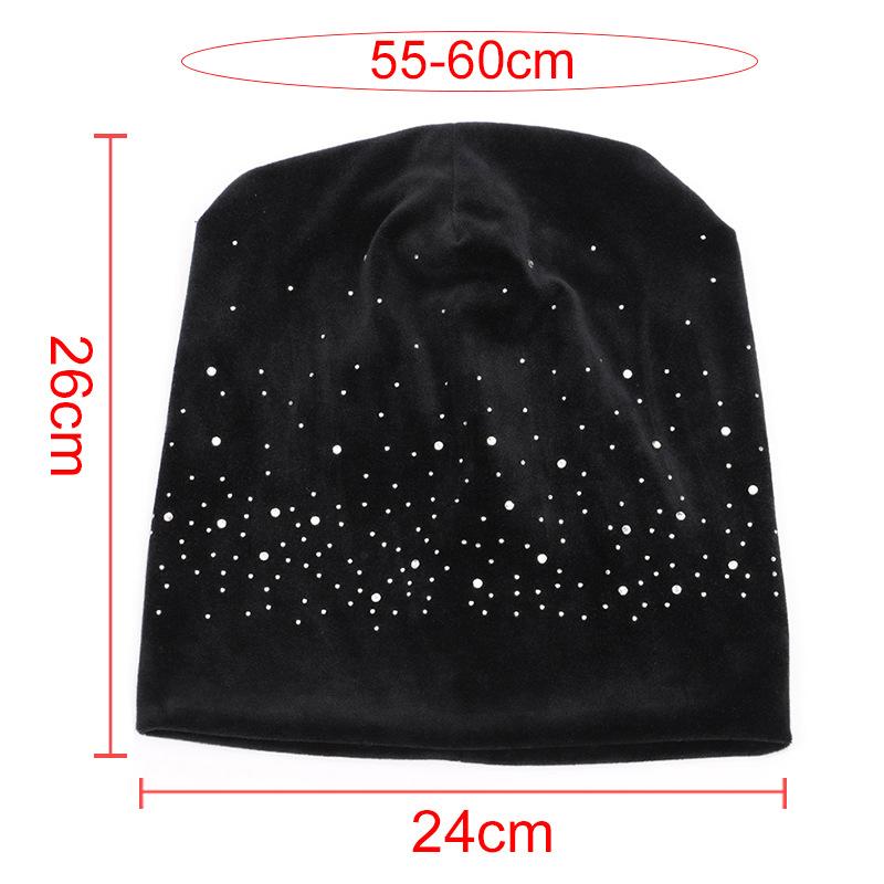 Soft winter slouchy beanie with rhinestones