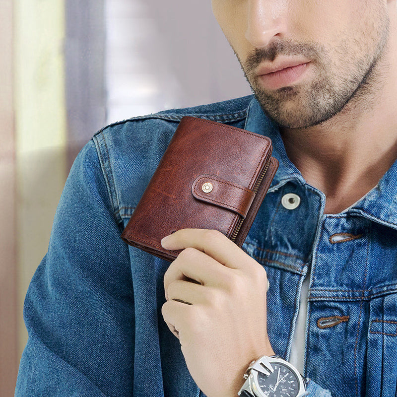 Genuine Leather Passport Holder Cover Wallet with Multi Card Slots