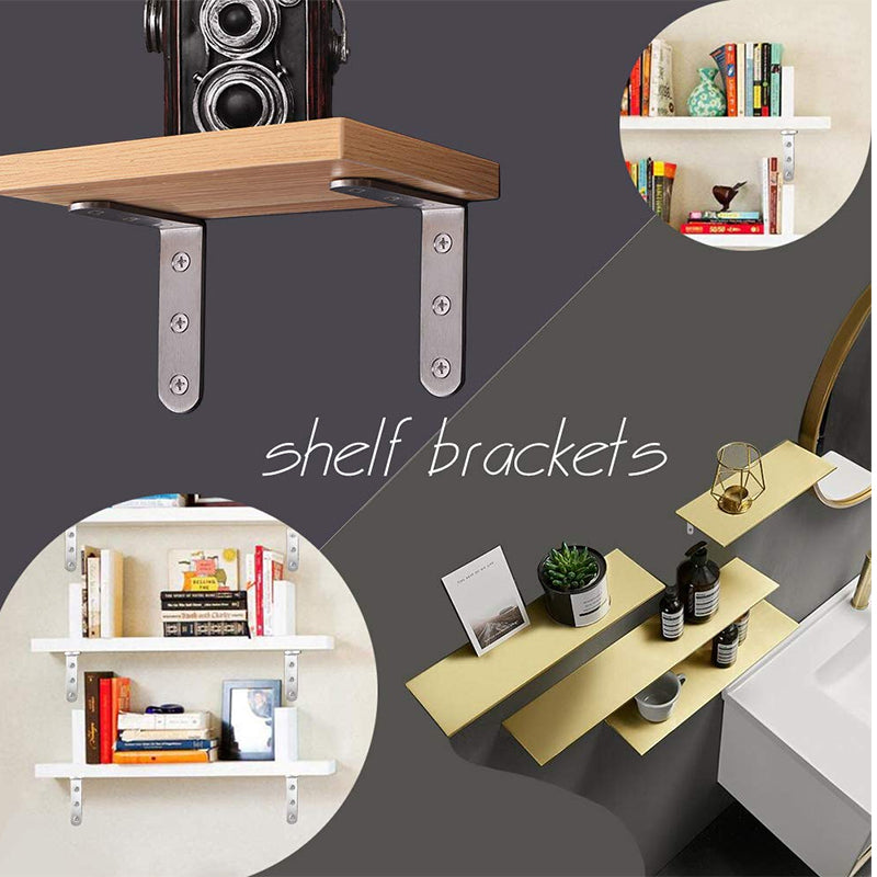 Stainless Steel Flat Plate Corner Brace Bracket(6 pcs)