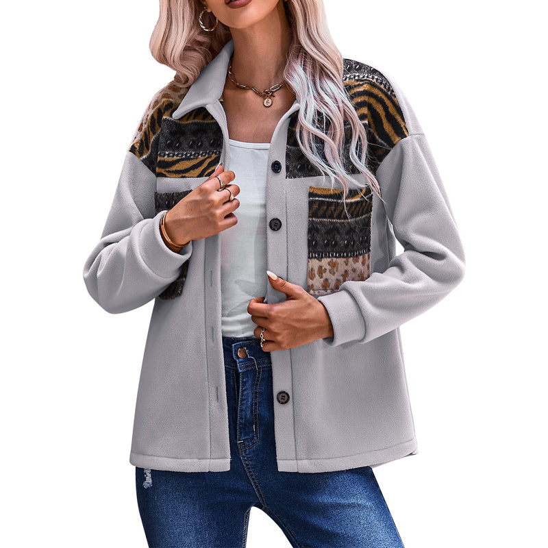 Paneled Contrast Loose Jacket