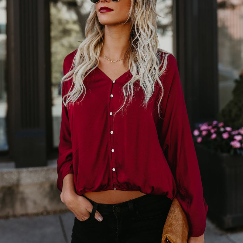 Cotton Button Long Sleeve T-Shirt