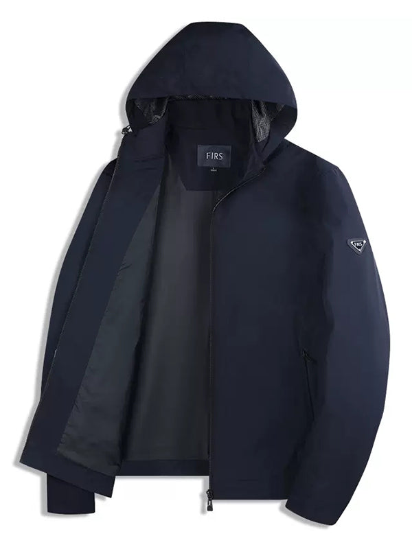 Solid Color Hooded Coat