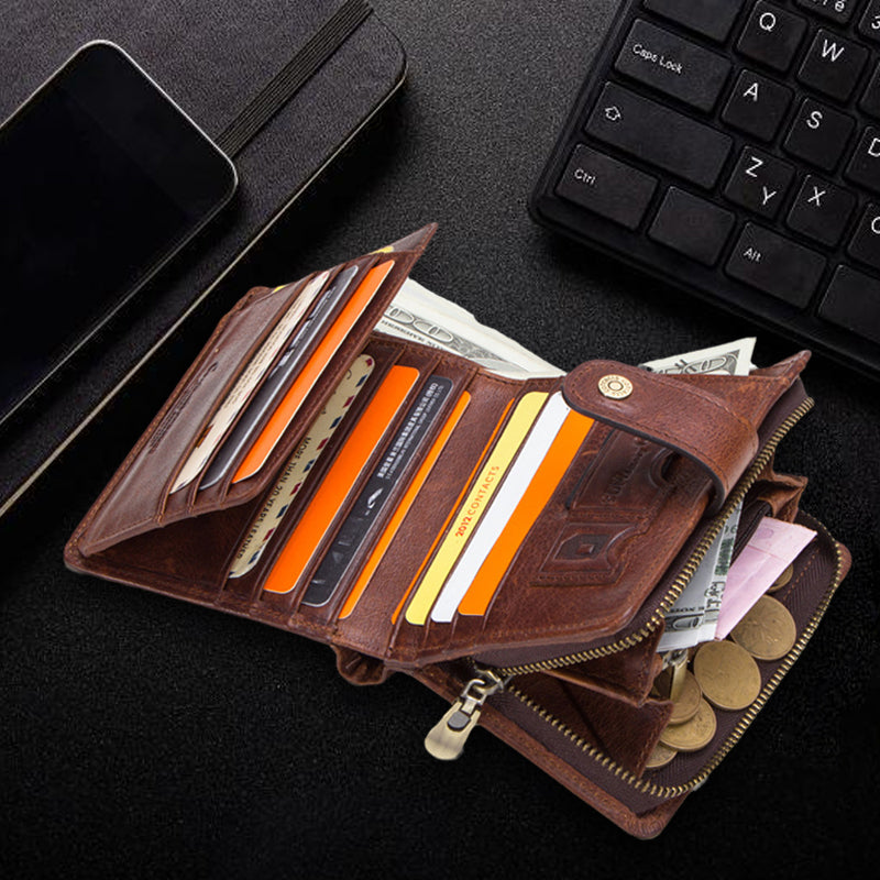 Genuine Leather Passport Holder Cover Wallet with Multi Card Slots